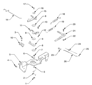 Engine Controls Diagram and Parts List for GT3200 14A692010-14B692710 Cub Cadet Lawn Tractor